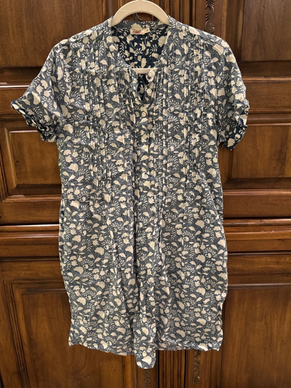 Faherty Indigo & Cream Floral Dress - Small